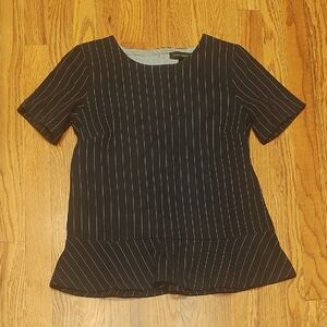 Ann Taylor Black Pinstripe Blouse